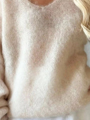 V-Neck Dropped Shoulder Sweater 