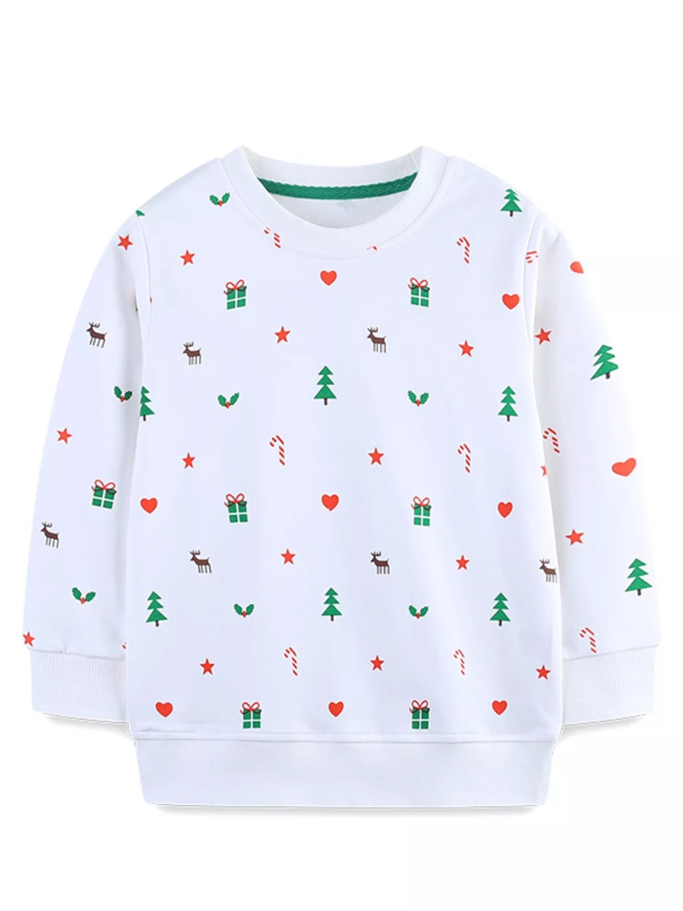 Children's Christmas Print Crew Neck Sweatshirt 