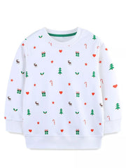 Children's Christmas Print Crew Neck Sweatshirt 
