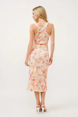 And The Why Floral Fishnet Bodycon Midi Dress 