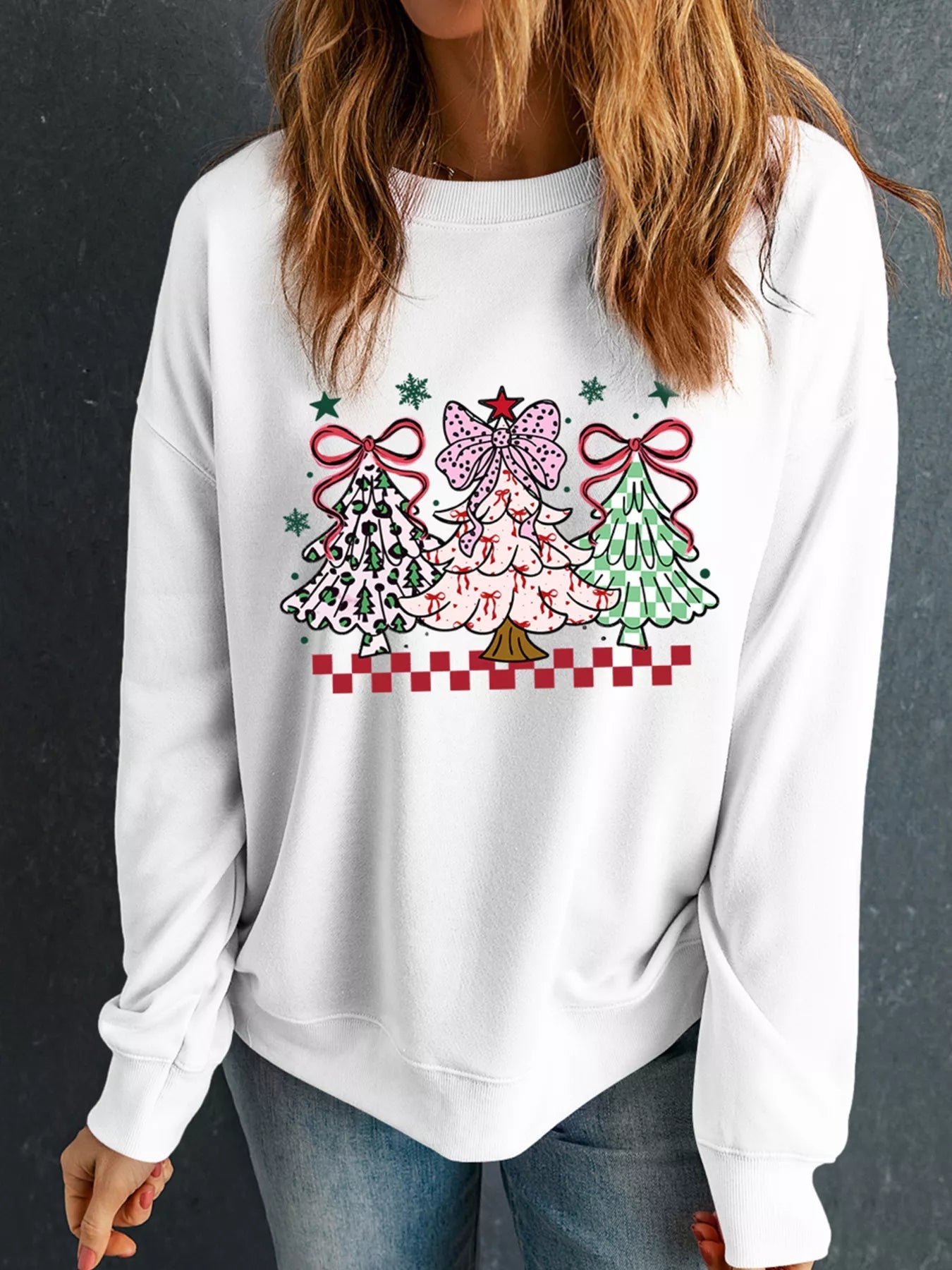 Christmas Tree Graphic Customized Holiday Sweatshirt 