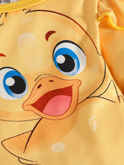 Children's Cute Duck Print Long Sleeve Top and Pants Set 