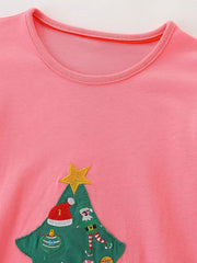 Children's Christmas Tree Long Sleeve Dress 