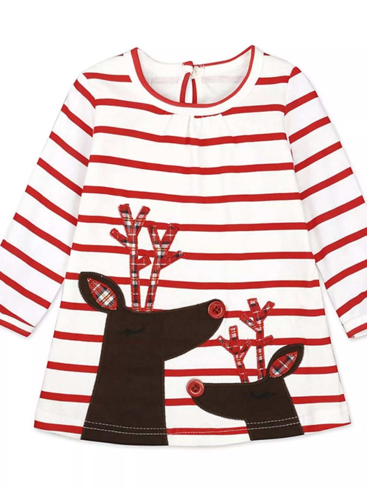 Children's Christmas Reindeer Striped Dress 