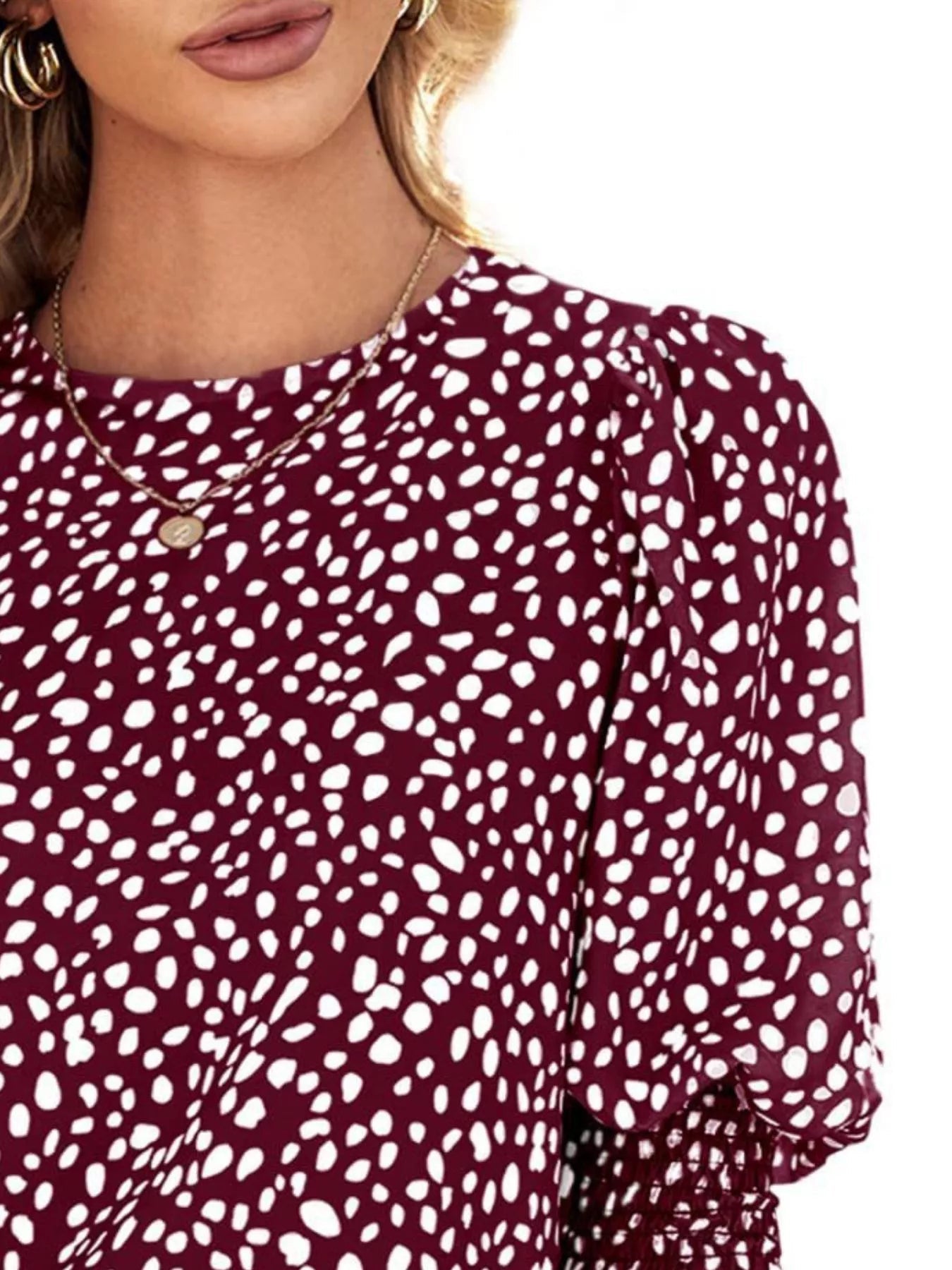 Animal Print Half Sleeve Blouse 