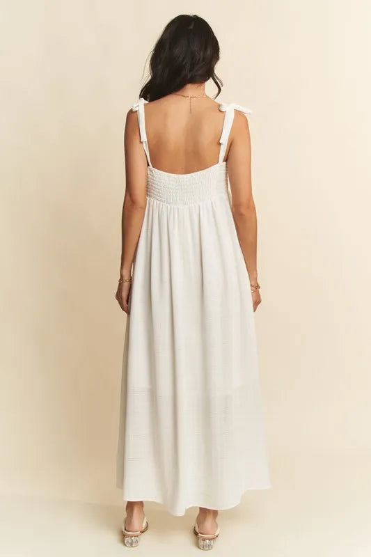 Davi & Dani Smocked Sleeveless Maxi Cami Dress 