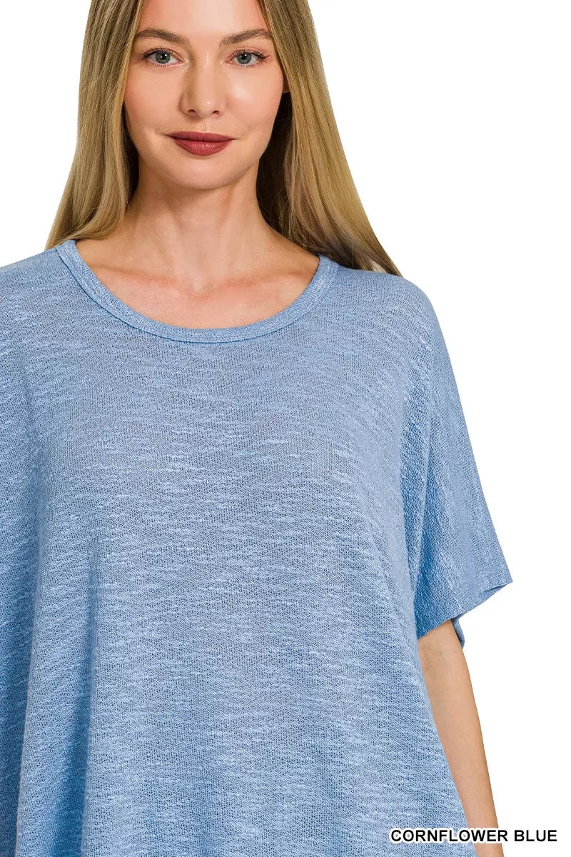 Zenana Oversized Slub Hacci Top 