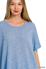 Zenana Oversized Slub Hacci Top 