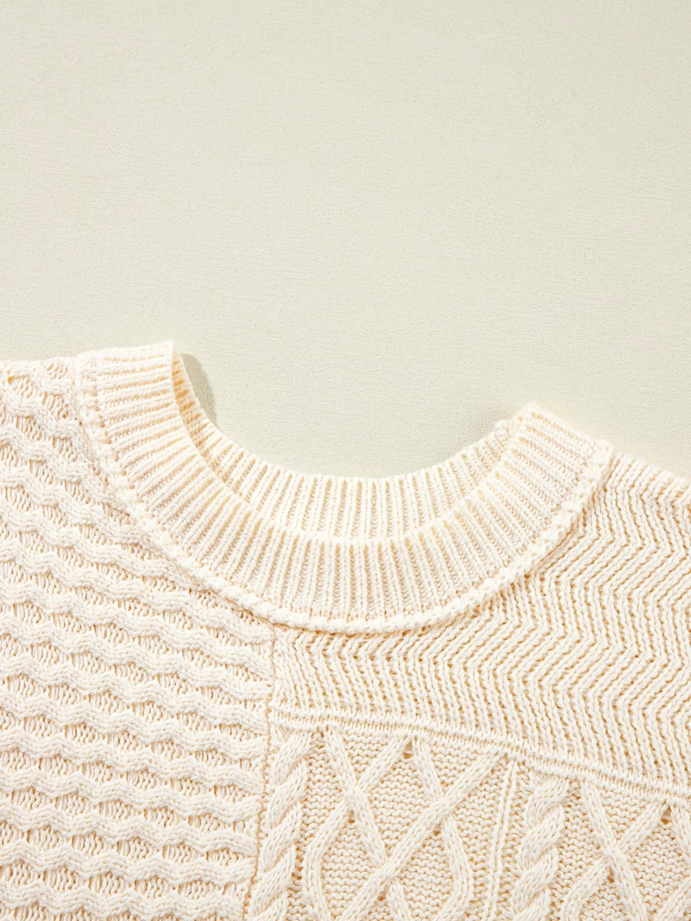 Cable Knit Dolman Sweater Vest 
