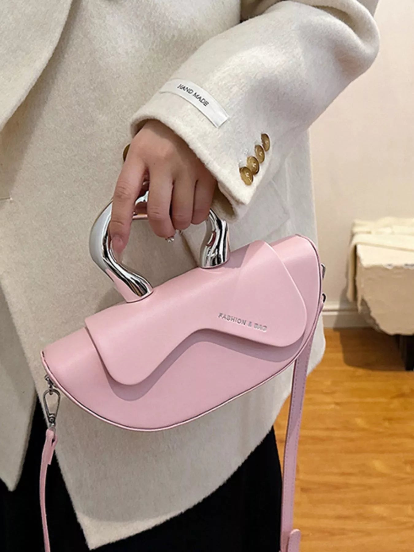 Half-Moon Crossbody Bag with Handle 