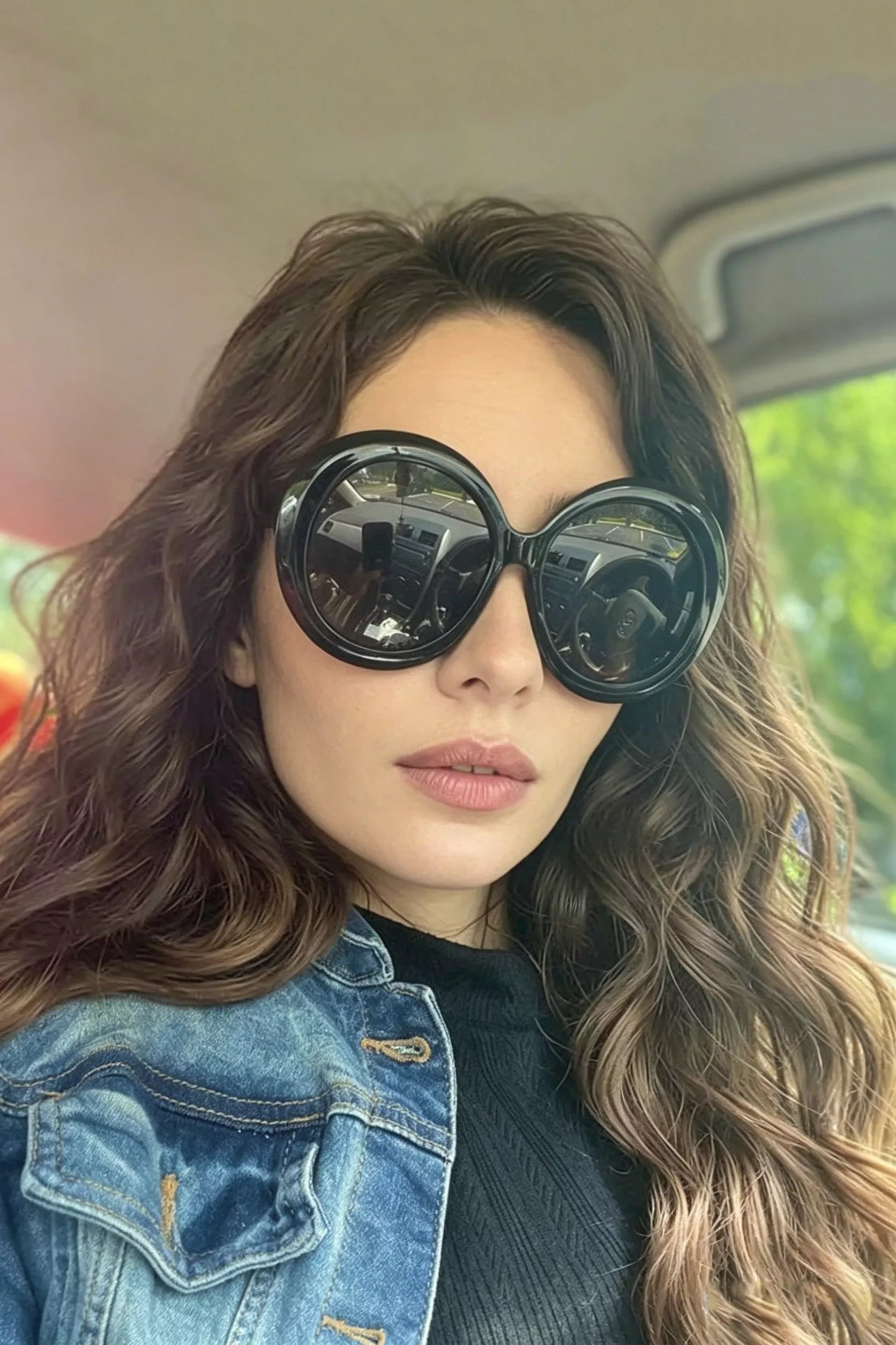 Oversized Round Frame Fashion Sunglasses 