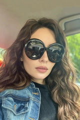 Oversized Round Frame Fashion Sunglasses 
