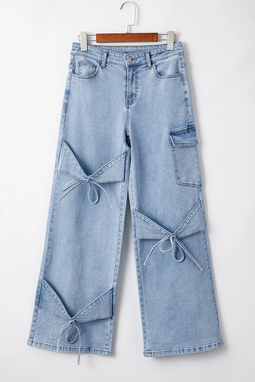 Bowknot Decor Cargo Jeans 