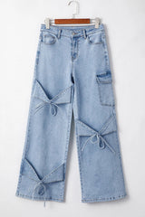 Bowknot Decor Cargo Jeans 