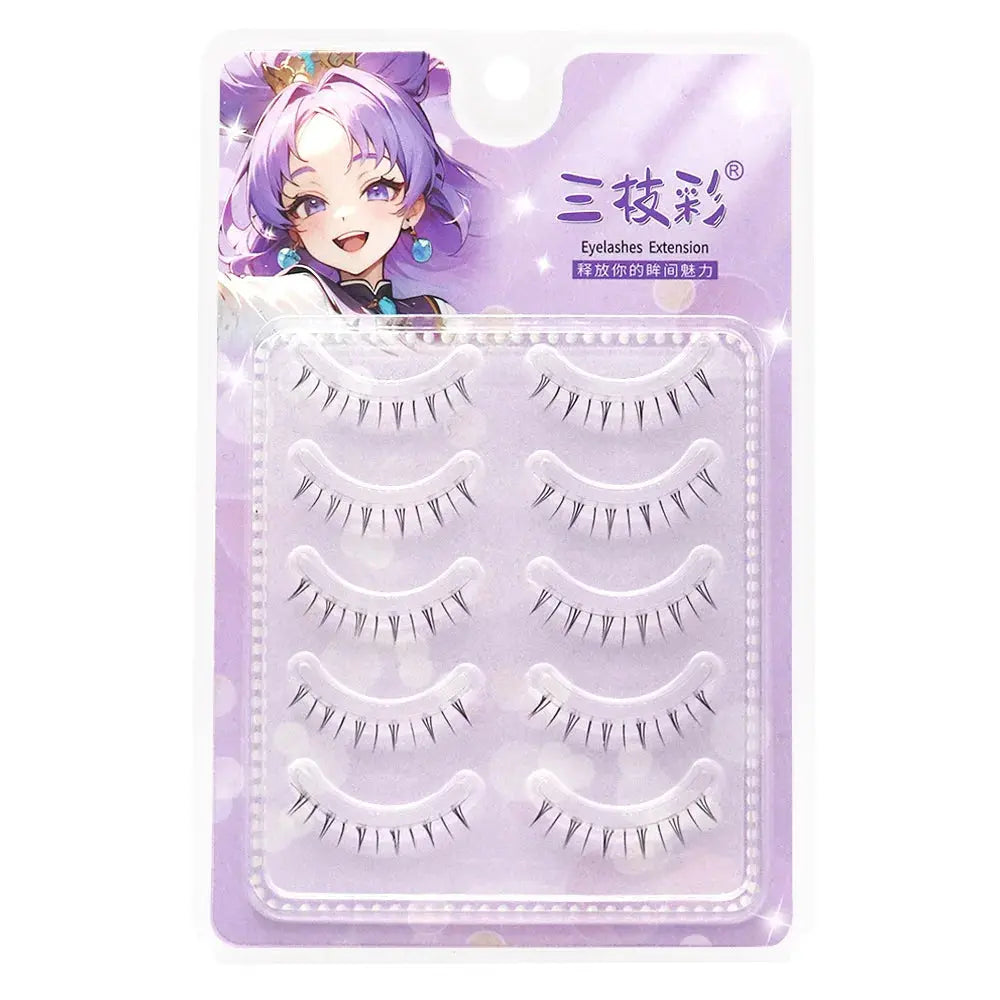 5 Pairs Cartoon-Style Lower Lash Extensions - Cosplay Makeup dylinoshop