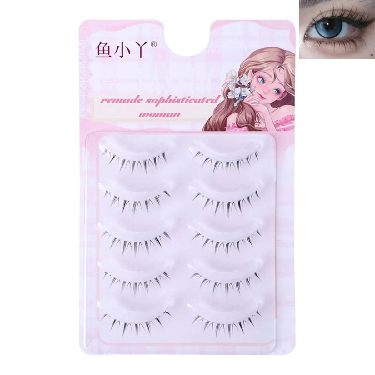 5 Pairs Cartoon-Style Lower Lash Extensions - Cosplay Makeup dylinoshop