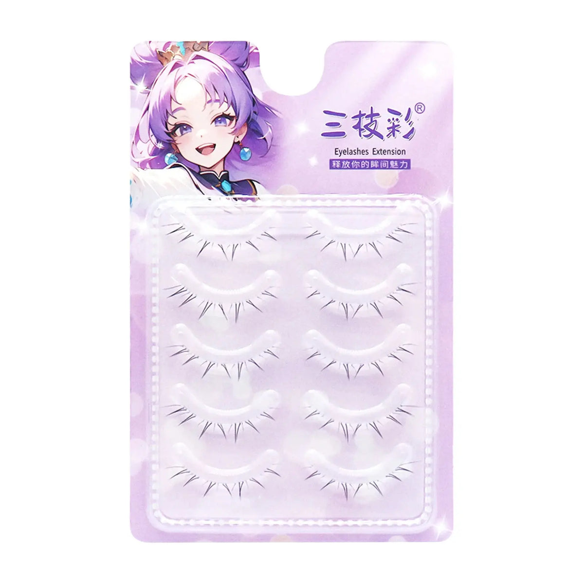 5 Pairs Cartoon-Style Lower Lash Extensions - Cosplay Makeup dylinoshop