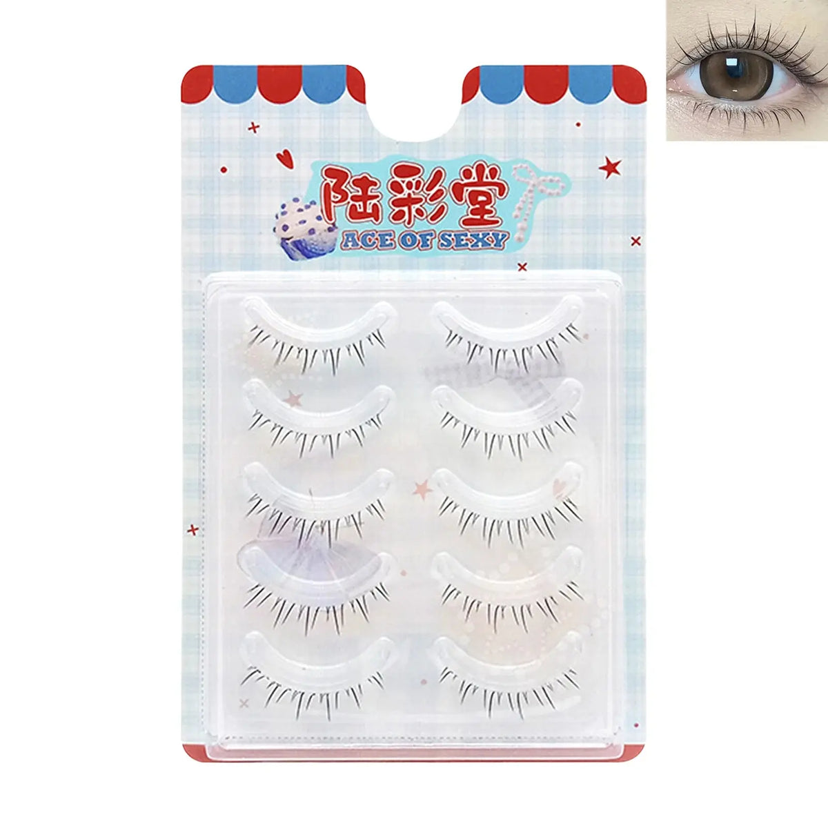 5 Pairs Cartoon-Style Lower Lash Extensions - Cosplay Makeup dylinoshop