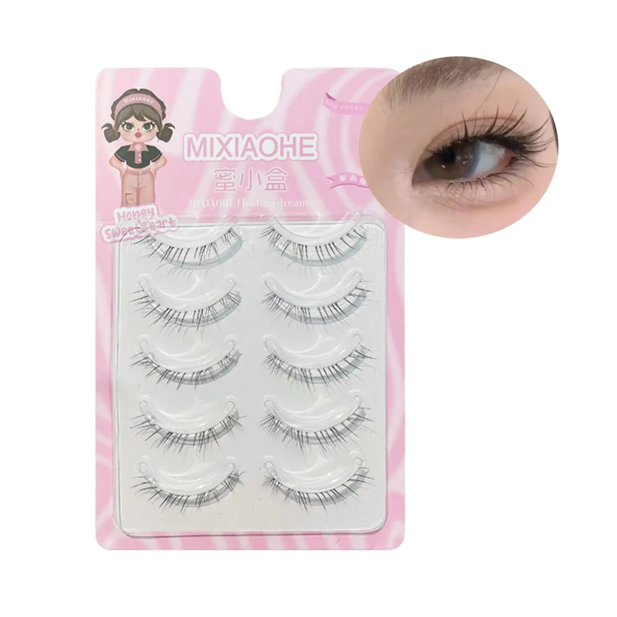 5 Pairs Cartoon-Style Lower Lash Extensions - Cosplay Makeup dylinoshop