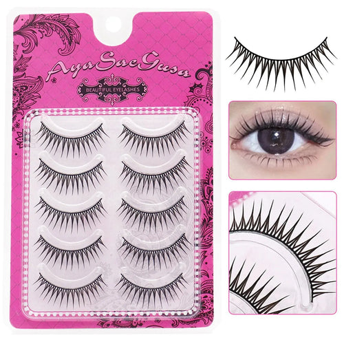 5 Pairs Korean-Style Manga False Eyelashes - Cosplay Makeup dylinoshop
