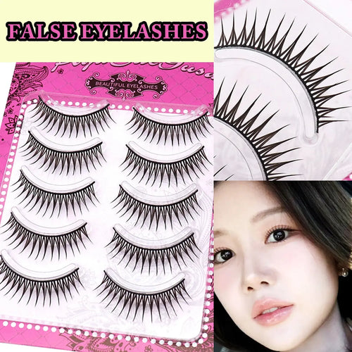 5 Pairs Korean-Style Manga False Eyelashes - Cosplay Makeup dylinoshop