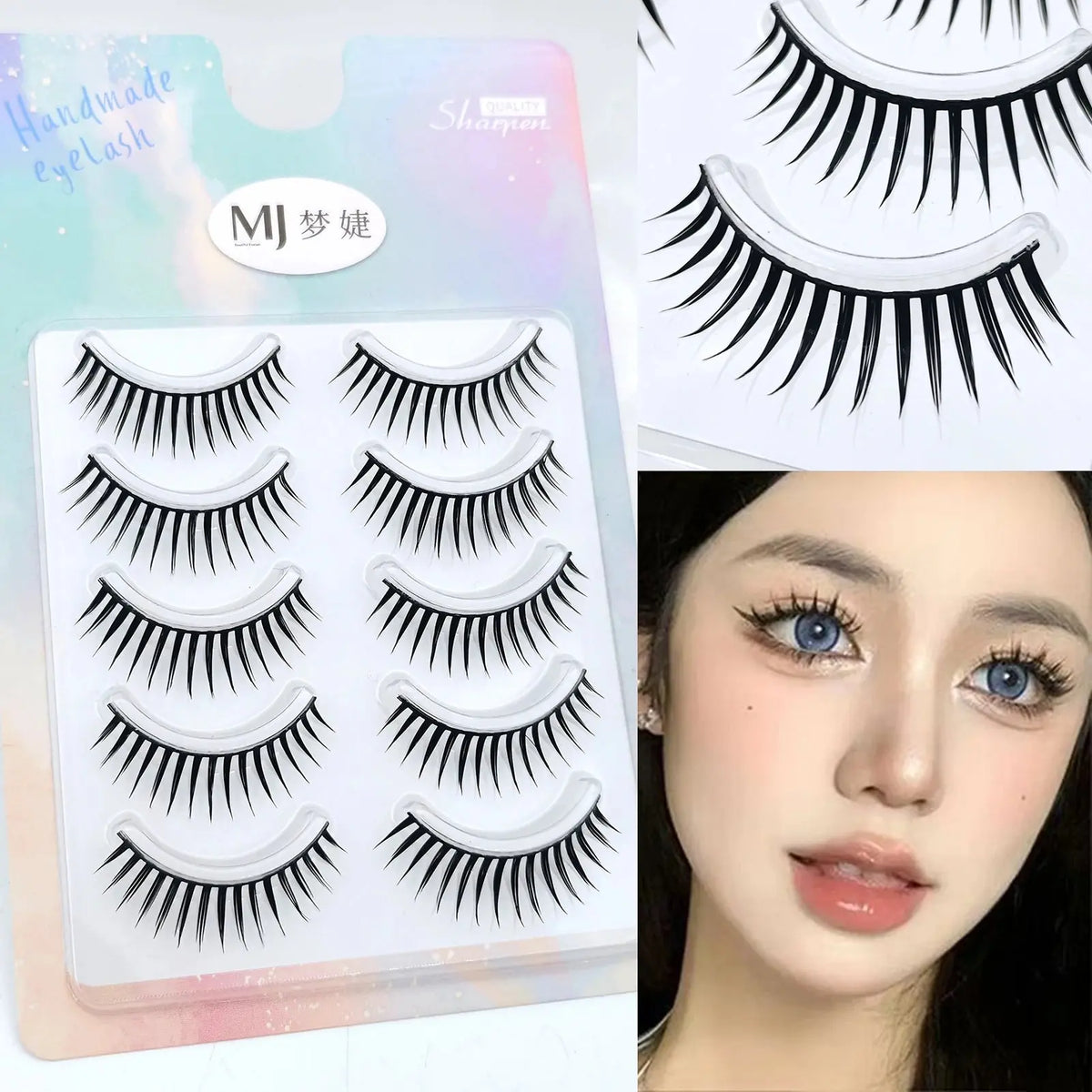 5 Pairs Korean-Style Manga False Eyelashes - Cosplay Makeup dylinoshop