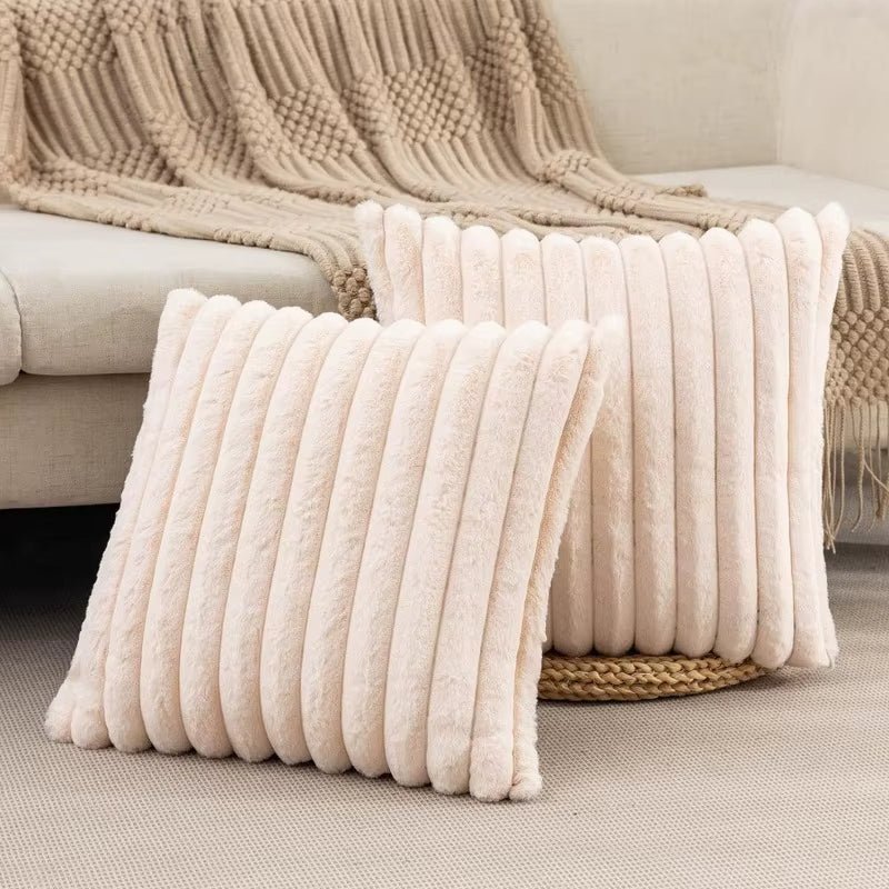 5-Piece Plush Velvet Pillow Set with Dual Textures for Cozy Home Decor 