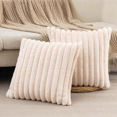 5-Piece Plush Velvet Pillow Set with Dual Textures for Cozy Home Decor 