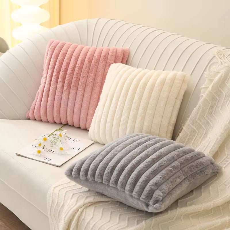 5-Piece Plush Velvet Pillow Set with Dual Textures for Cozy Home Decor 