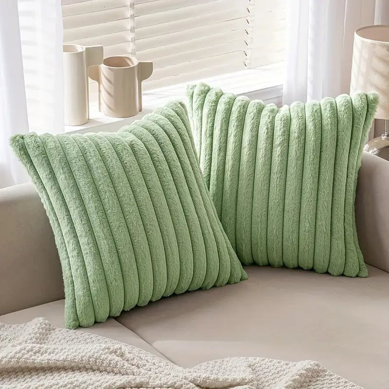 5-Piece Plush Velvet Pillow Set with Dual Textures for Cozy Home Decor 