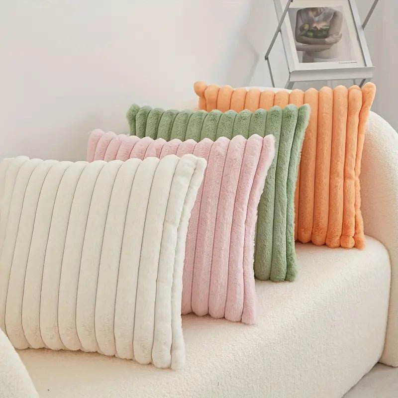 5-Piece Plush Velvet Pillow Set with Dual Textures for Cozy Home Decor 