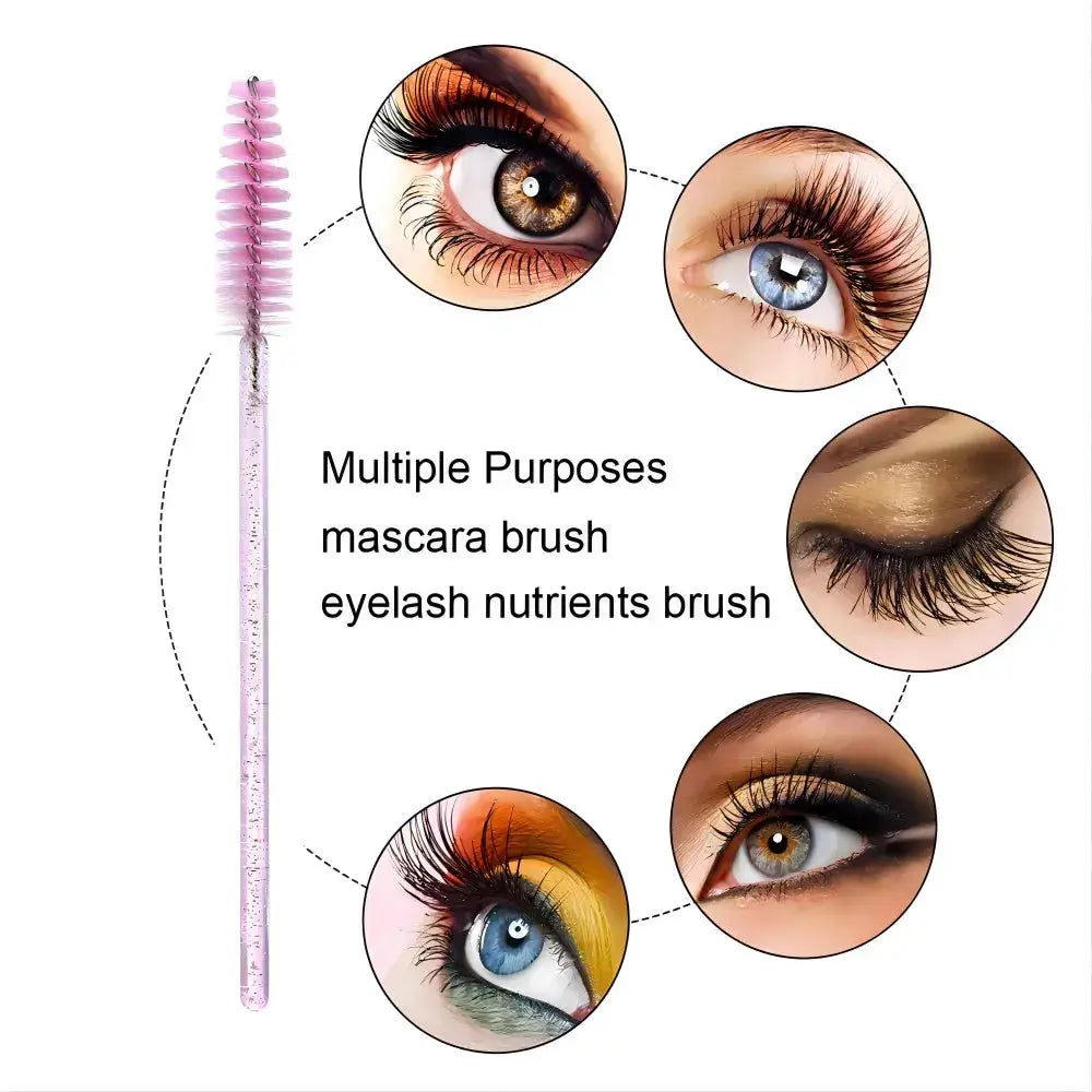 50/100/200pc DIY Eyelash Brush Tube by Yourself, No Decoration Mascara Eyelash Wands Eyebrow Brush Replaceable Dust-proof Makeup dylinoshop