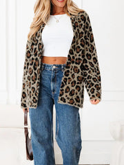 Leopard Open Casual Cardigan 