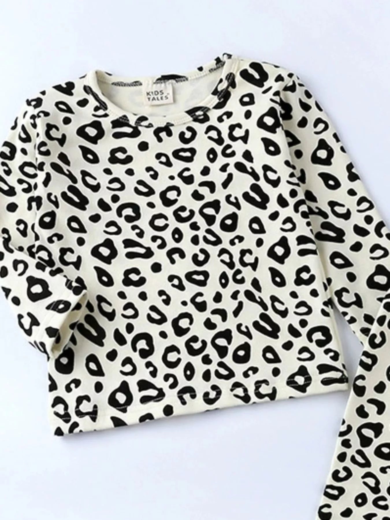 Children's Leopard Print Long Sleeve Top and Pants Set 