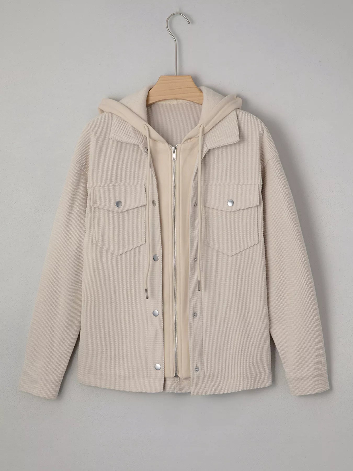 Thermal Knit Textured Hooded Jacket 