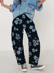 Printed Wide Leg Jeans 