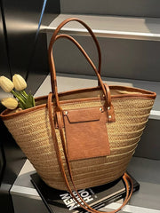 Woven Straw Tote Bag 