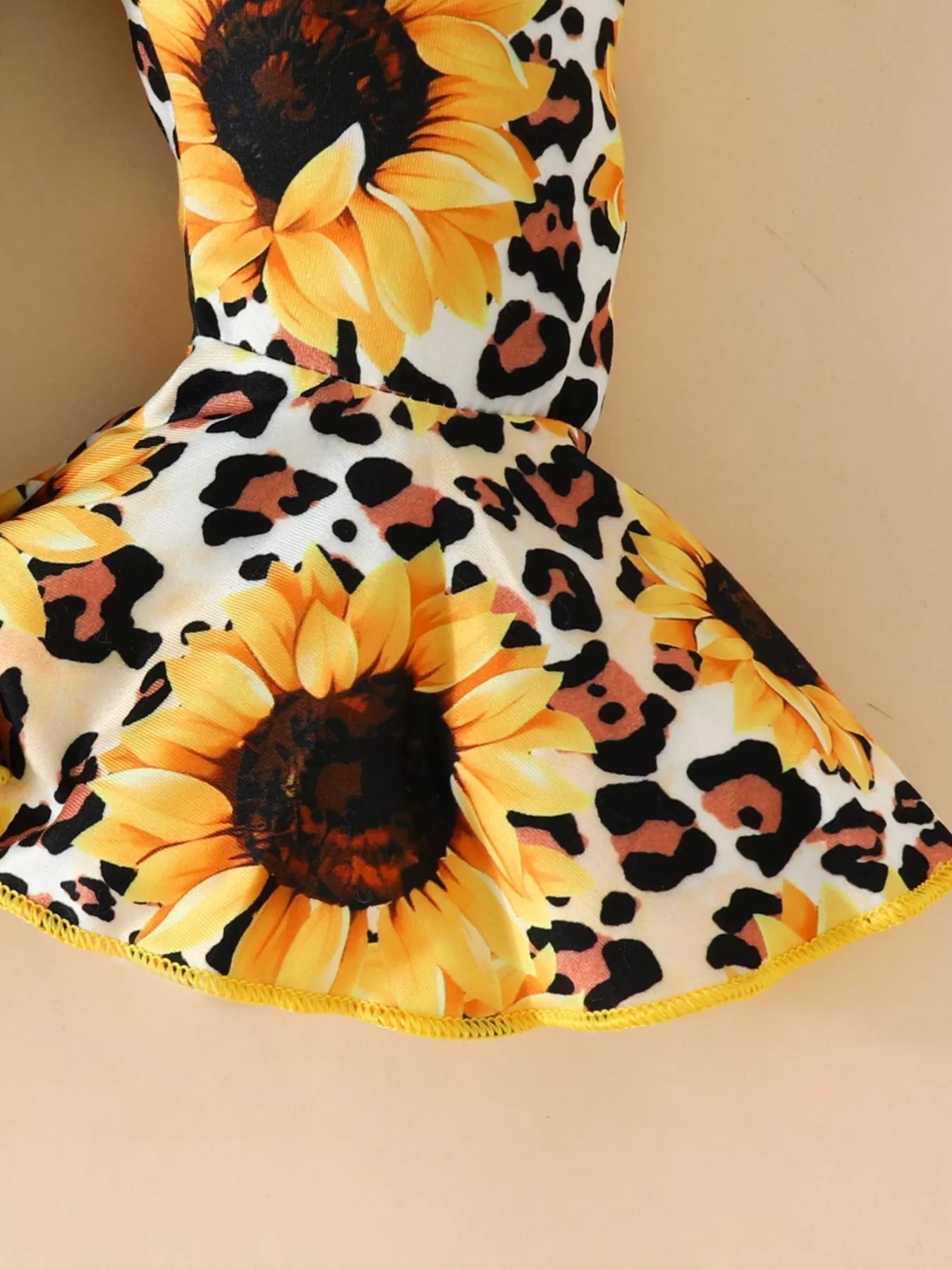 Children's Ruffled Bodysuit and Sunflower Pants Set 