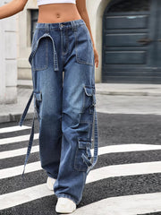 Wide Leg Cargo Jeans 
