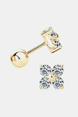 Moissanite 925 Sterling Silver Four-Leaf Clover Shape Earrings 