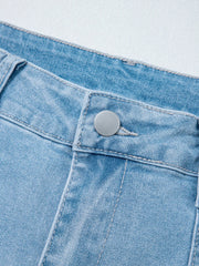 High Rise Barrel Relaxed Patch Pocket Jeans 