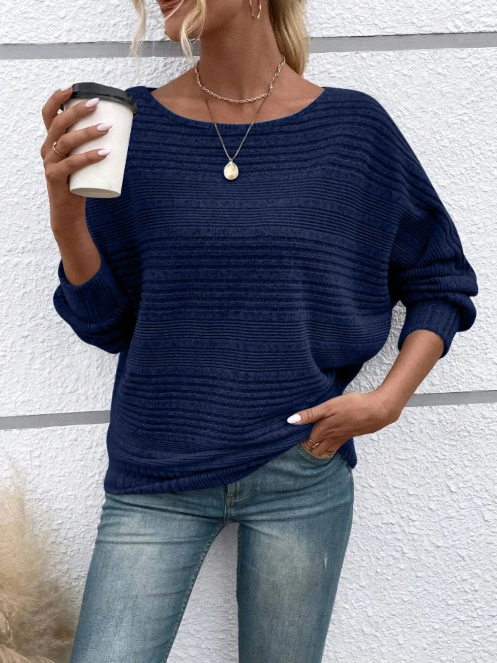Full Size Round Neck Long Sleeve Top 