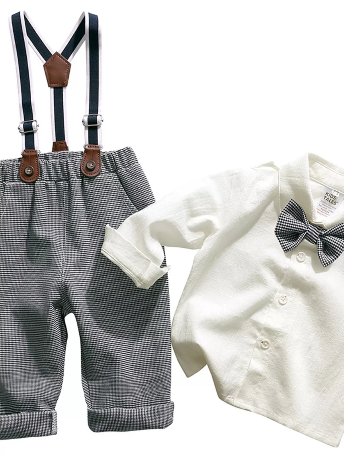 Children's Button Up Shirt and Overall Set 