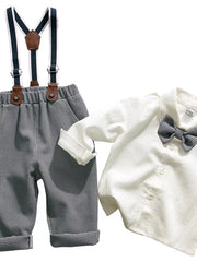 Children's Button Up Shirt and Overall Set 