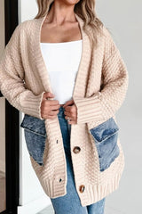 Textured Knit Open-Front Cardigan 