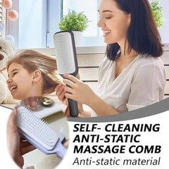 CleanSweep™ - Detangle, Massage, and Self-Clean – All-in-One Hair Care Essential. 