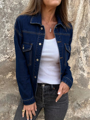 Button Up Long Sleeve Denim Jacket 