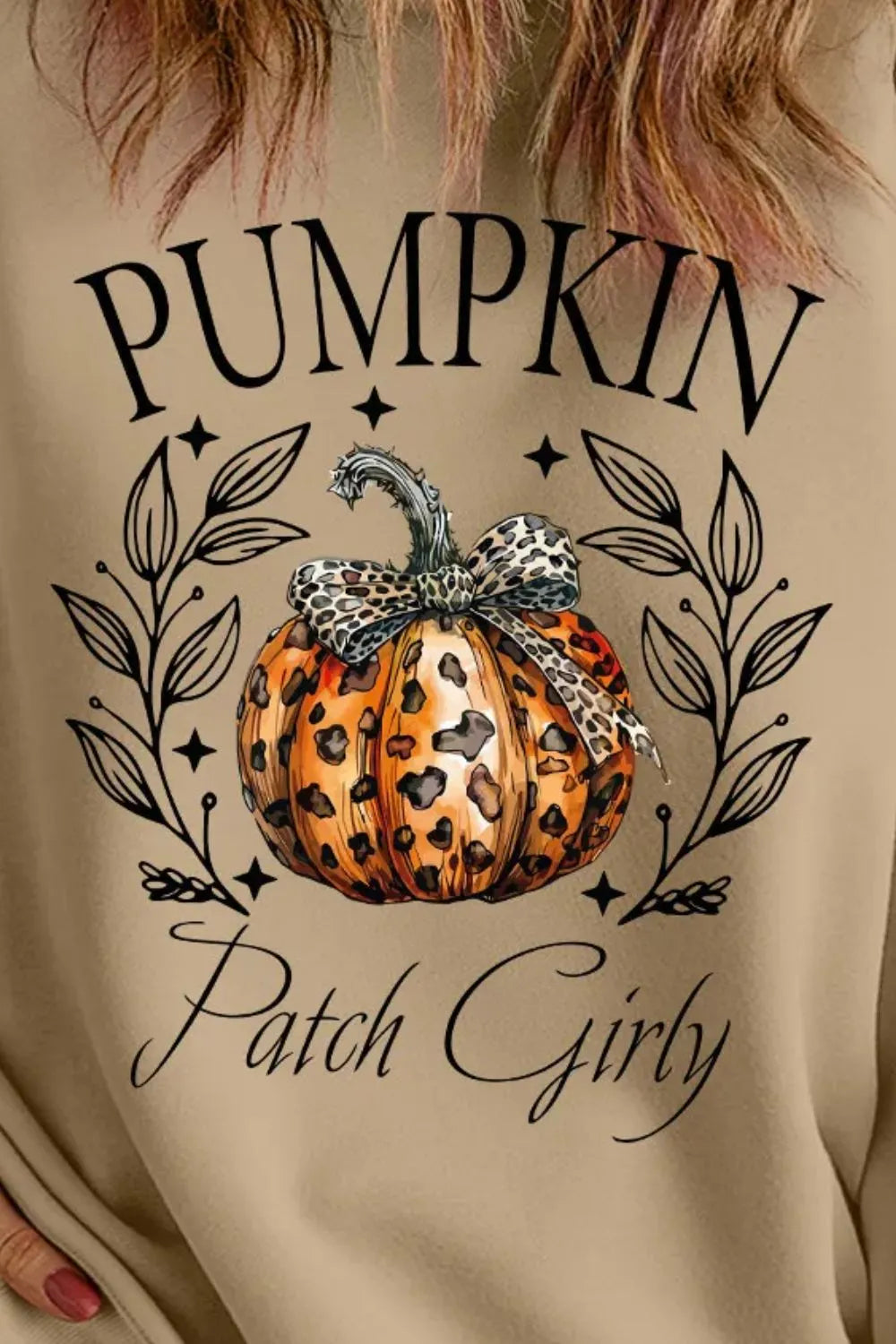 Plus Size Pumpkin Graphic Long Sleeve Sweatshirt 