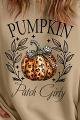 Plus Size Pumpkin Graphic Long Sleeve Sweatshirt 
