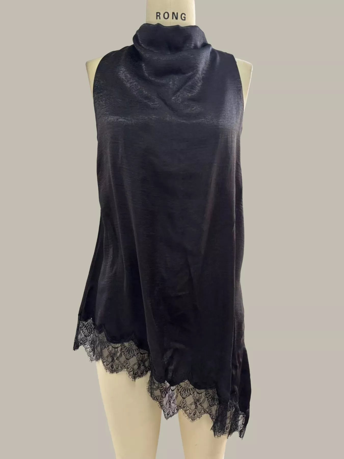 High Neck Lace Trim Cami 